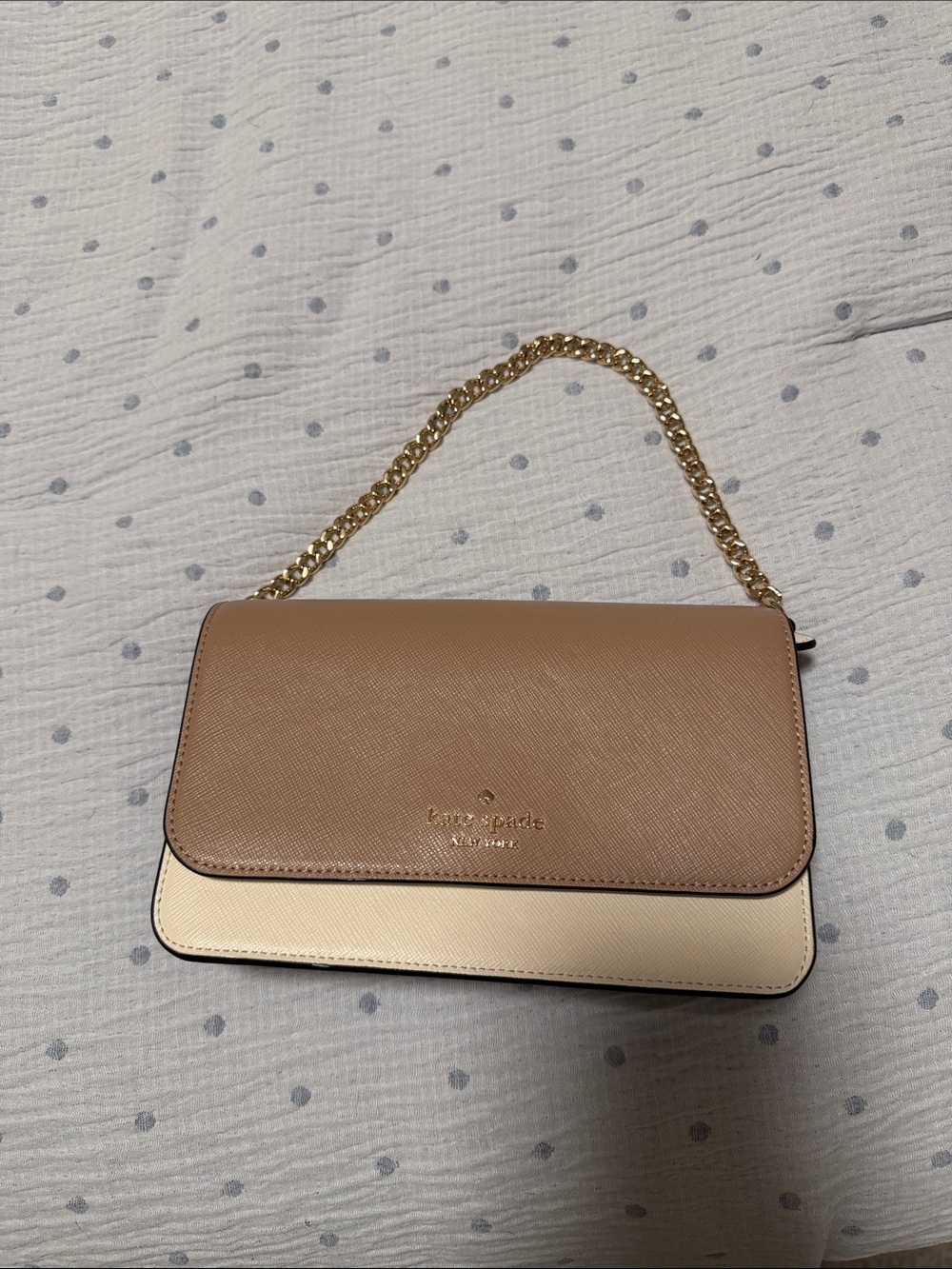 kate spade Two-Tone Beige & Cream Chain Shoulder Bag